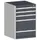 ladekast HxBxD 900x650x650mm 5laden romp RAL7035 front RAL7016
