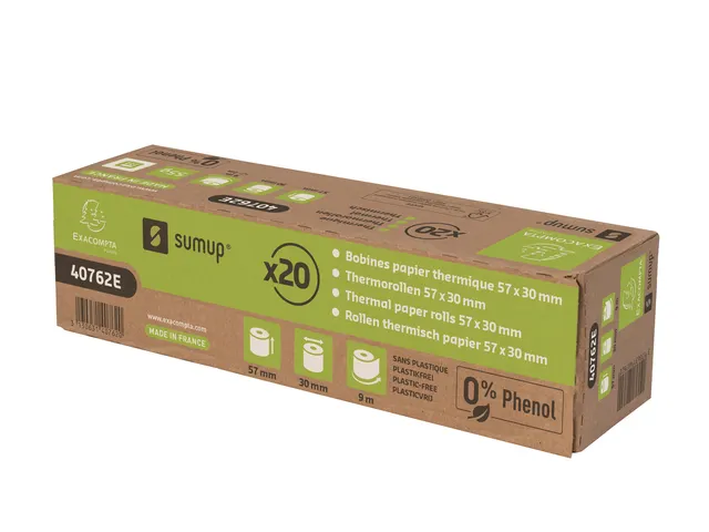 Bobine Exacompta 57mmx9m mandrin Ø12mm SumUp thermique sans phénol
