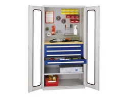 werkplaatskast,HxBxD 1950x1000x600mm,1xStalen bodem,4lade(n),RAL5010