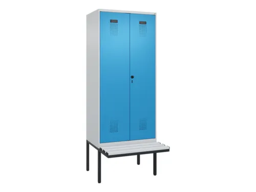 locker met bank,voor scheiding van kleding,HxBxD 2120x800x815mm,2vak