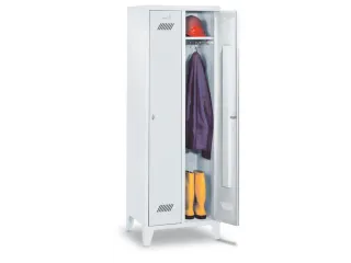 Garderobekast 1850x630x500mm 2 Vakken Klink Ral7035 Front Ral3000 - 1