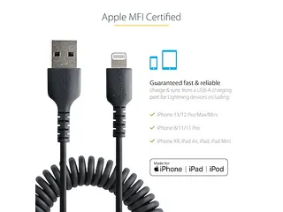 50cm USB A naar Lightning Kabel, Zwart, MFi Gecertificeerd - 9