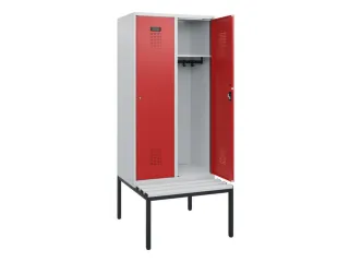 locker met bank,HxBxD 1950x800x815mm,2vak,vak B 400mm,cilinderslot - 1