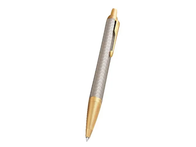 Balpen Parker IM Premium Warm Silver GT Medium Blauwe inkt