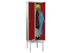 locker met bank,RAL 7035,HxBxD 2150x900x500mm,3vak,vak B 300mm