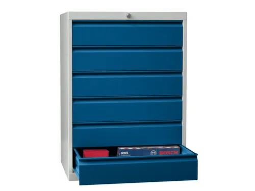 ladekast 1000x1023x600mm 6laden cilinderslot RAL7035 front RAL5010