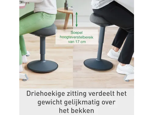 Actieve zitkruk Leitz Ergo met comfortzitting 47-64cm