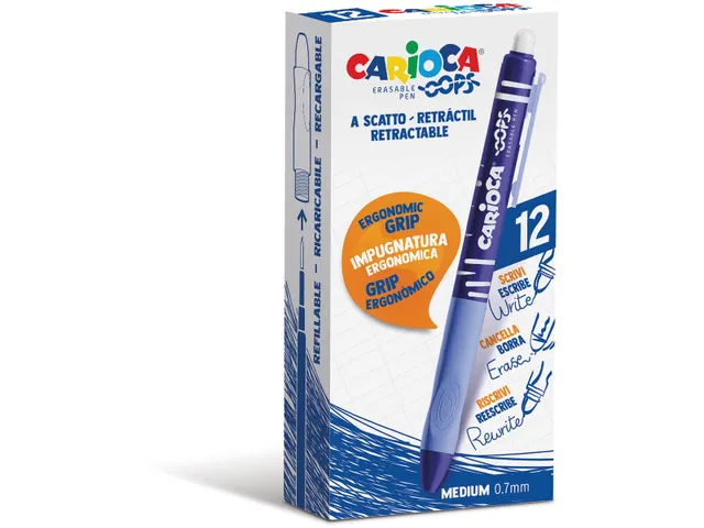 gelroller Oops medium uitwisbaar 12 stuks blauw