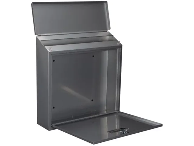 Brievenbus Monaco Zilver, naamplaatje, 2 sleutels, 36.8x36.5x10cm