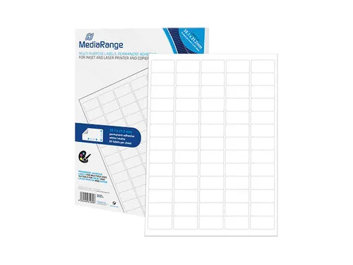 Mediarange Etiketten 38,1X21,2Mm 3250Stuk Wit Permanent