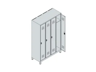 locker,HxBxD 1950x1200x500mm,4vak,vak B 300mm,draaigrendel,voeten - 4