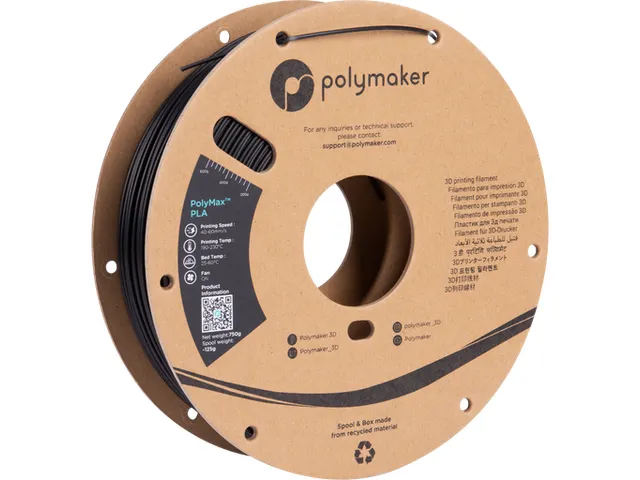 Polymax PLA Zwart 1,75mm 0,75kg 3D Filament