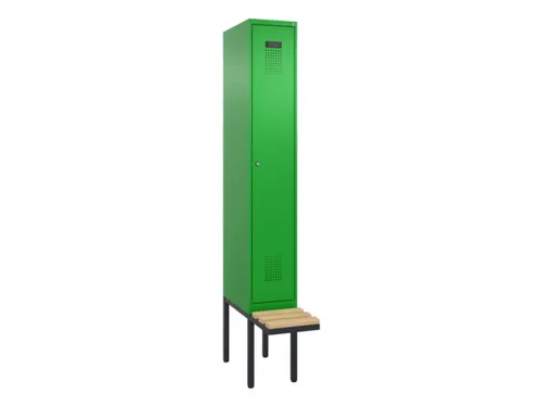 locker met bank,voor scheiding van kleding,HxBxD 2120x300x815mm,1vak