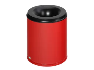 prullenmand zelfblussend 80 liter HxØ 560x465mm kop zwart rood - 1