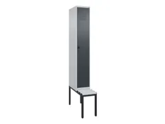 locker met bank,HxBxD 2120x300x815mm,1vak,vak B 300mm,draaigrendel