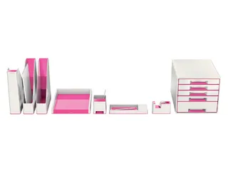 Brievenbak Leitz WOW wit/roze C4 A4+ - 4