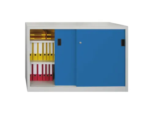 schuifdeurkast,HxBxD 1000x1500x500mm,RAL7035,front RAL5012