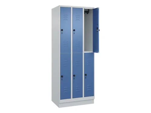 dubbeldekse locker,HxBxD 1950x750x500mm,3x2vak.,vak B 250mm
