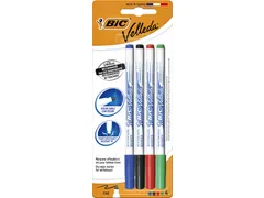 Viltstift Bic Velleda 1721 whiteboard rond fijn assorti 4 Stuks