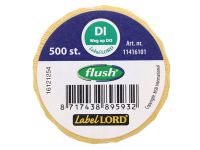 Voedseletiketten 59x23x59mm Flushlabel DI weg op DO
