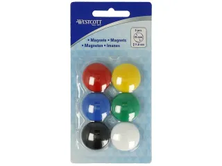 Magneet Westcott assorti pak à 6st. Ø 25x11,8mm, 300g - 2