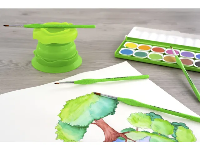 Penselenset Eberhard Faber Green Winner 4st. Fijn 0,1,2 en 4, syntheti