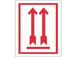 Waarschuwingsetiket pijl omhoog 74x105mm 500 stuks