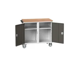 montagetafel 980x1050x600mm multiplexblad 2 kasten RAL7035 fr. RAL7016