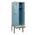 locker met bank,HxBxD 1950x600x815mm,2vak,vak B 300mm,draaigrendel