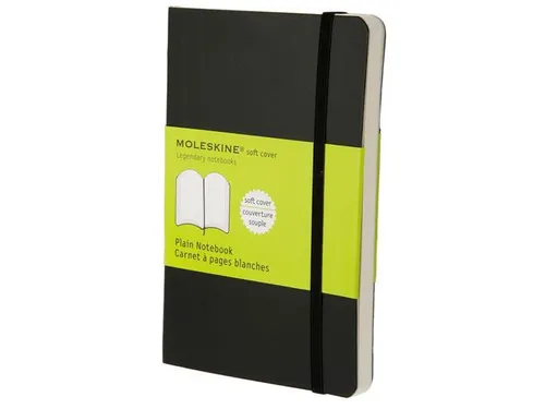 Notitieboek Moleskine pocket 90x140mm blanco soft cover zwart