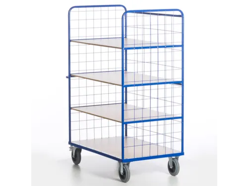 etagewagen,draagverm. 600kg,4etage(s),laadvl. LxB 1200x740mm,houtetage