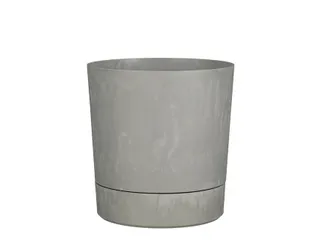 Plantenpot Mica Coco met schotel rond grijs 23.5 x 22.5 cm - 2