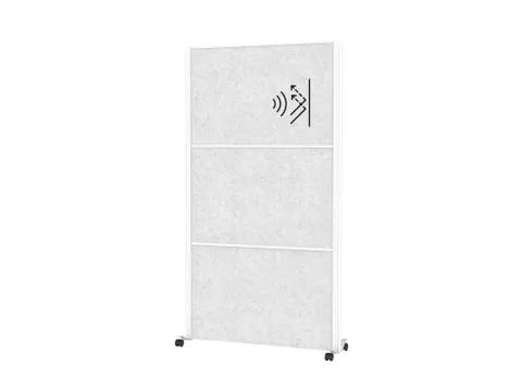 MAULconnecto scheidingswand 3x Lichtgrijs Mobiel Frame Wit