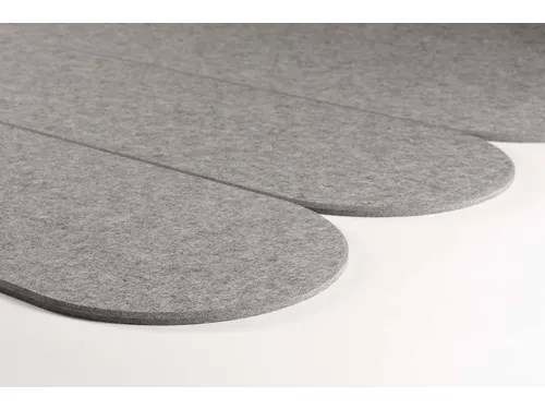 Akoestische PET-vilt ovale stroken donkergrijs 30x120cm 6 stuks