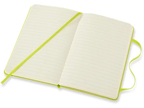 Notitieboek Moleskine pocket 90x140mm lijn hard cover lemon green