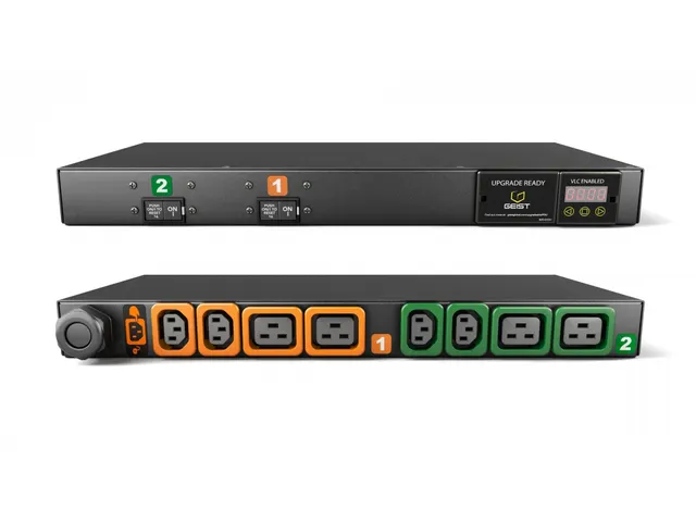 Vertiv MG01D1R1-08P443-3PS6C2H10-S, Gemeten, 1U, Horizontaal, Zwart, L