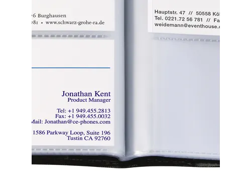 Visitekaartmap Sigel VZ172 voor 192 kaarten 90x58mm kunstleer zwart