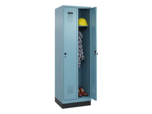 locker,HxBxD 1950x600x500mm,2vak,vak B 300mm,draaigrendel,sokkel