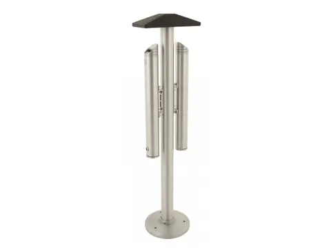 Vrijstaande Dubbele Asbakpaal Aluminium 5 Liter