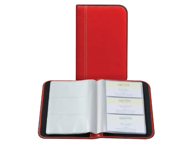 Visitekaartenmap Brepols Palermo voor 144stuks rood