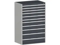 ladekast HxBxD 1600x1050x750mm 11laden RAL7035 front RAL7016