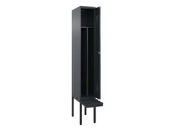 locker met bank,voor scheiding van kleding,HxBxD 2120x300x815mm,1vak