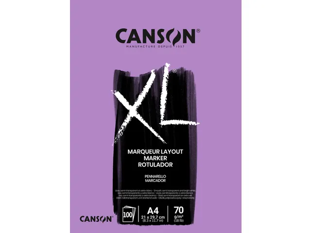 Markerpapier Canson XL Marker 100vel 70gr A4 extra wit