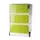 Verrijdbaar Ladeblok 642x390x436mm 4laden Romp Wit Front Groen