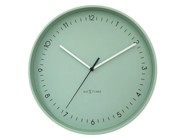 Horloge murale NeXtime Berlin L de 40 cm en aluminium vert menthe