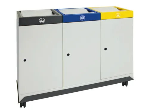 Afvalverzamelstation Vuurremmend 3x 70 Liter 950X1210X380Mm Grijs