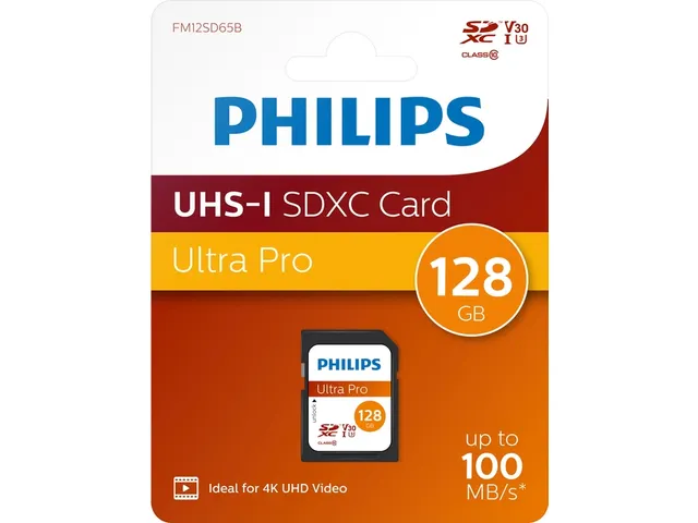 Philips Ultra Pro SDXC Geheugenkaart 128GB UHS-I U3 V30 Class 10