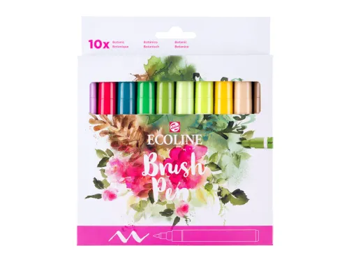 Brushpen Talens Ecoline set botanisch blister à 10 stuks assorti