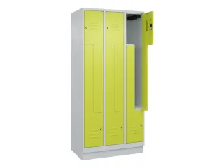 Z-garderobekast,HxBxD 1950x900x500mm,vak B 150/300mm,cil.-slot,sokkel - 2