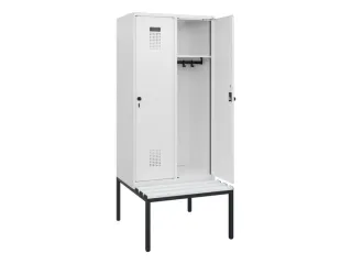 locker met bank,HxBxD 1950x800x815mm,2vak,vak B 400mm,draaigrendel - 1